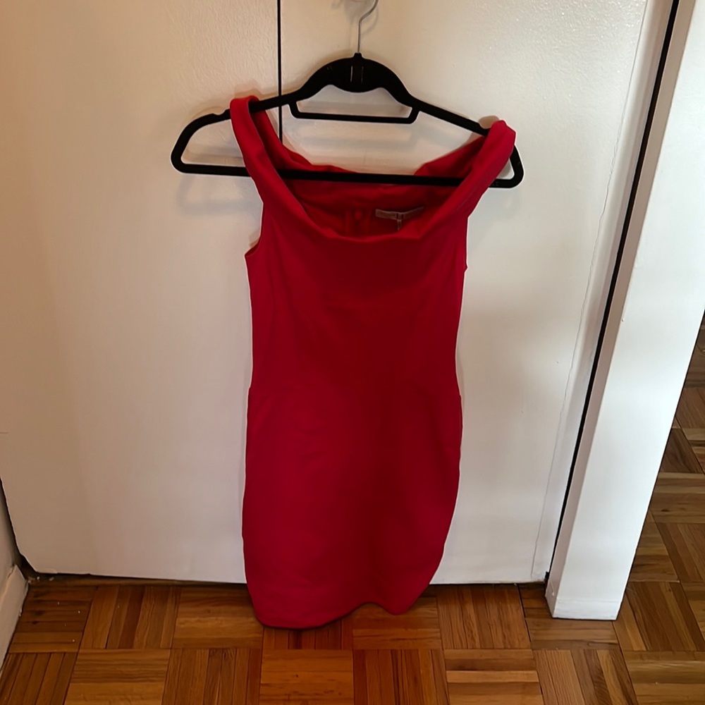 Halston Heritage off the shoulder stunning red dress